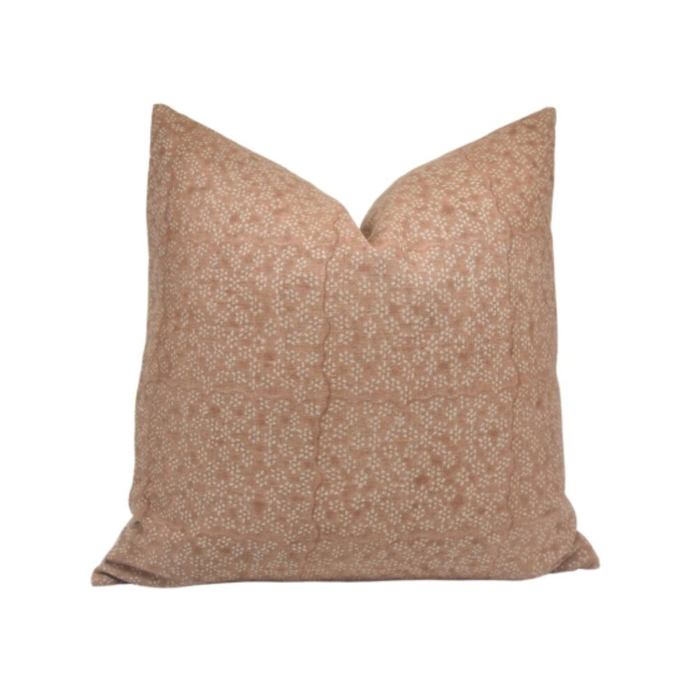 Fabdivine 22" Blockprint Throw Pillow Cover in Rust - Set of 3 - NEW